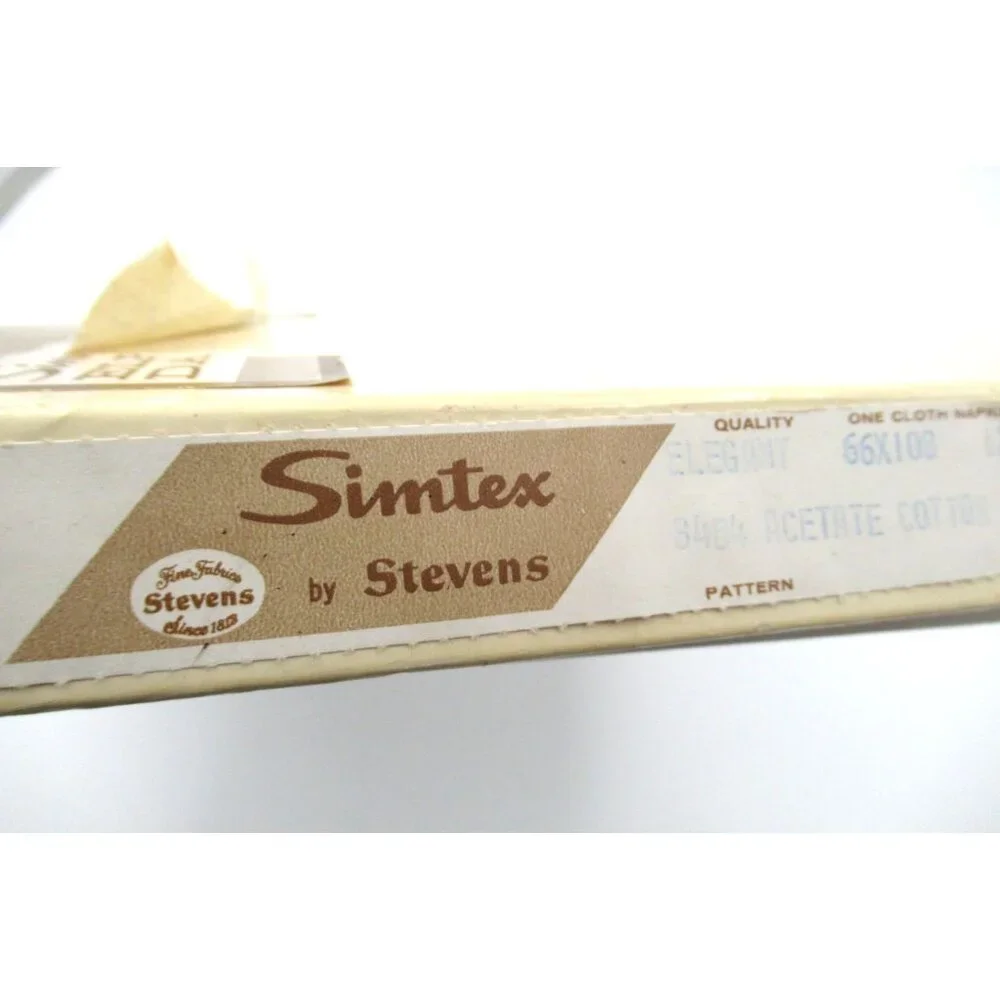 Vintage Simtex Elegant Damask Cloth Napkin Set of 12 (66x108) White Cotton Blend